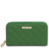 Front View Of The Green Ladies Zipper Wallet