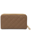 Rear View Of The Light Taupe Ladies Zipper Wallet