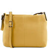 Front View Of The Pastel Yellow Leather Ladies Handbag