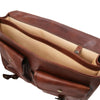 Internal Compartment View Of The Brown Mens Leather Messenger Bag