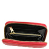 Internal Pocket View Of The Lipstick Red Small Zip Around Wallet