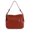 Rear View Of The Terracotta Soft Leather Handbag
