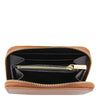 Internal Pocket View Of The Cognac Zip Around Wallets For Ladies