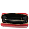 Internal Zip Compartment View Of The Lipstick Red Zip Around Wallets For Ladies