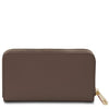 Rear View Of The Dark Taupe Zipper Wallet