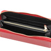 Internal Pocket View Of The Lipstick Red Zipper Wallet For Women