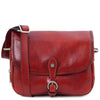 Front View Of The Red Leather Shoulder Bag
