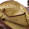 Internal Pocket View Of The Brown Large Duffle Bag