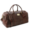 Angle View Of The Brown Large Duffle Bag