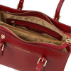 Internal Zipper Pocket View Of The Red Ruga Handbag