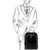 Sketch Of Man Posing With The Black Bangkok Leather Laptop Backpack