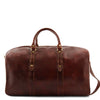 Rear View Of Bag 2 Of The Deluxe Brown Leather Travel Bag Set