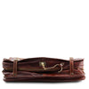 Underneath View Of Bag 3 Of The Deluxe Brown Leather Travel Bag Set
