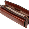 Internal View Of The Brown Mens Leather Wrist Bag