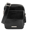 Front View Of The Black Mens Crossbody Bag