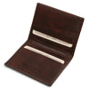 Angled View Of The Dark Brown Leather Card Holder