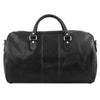 Rear View Of The Travel Bag Of The Black Leather Duffle Bag Large And Travel Toiletry Bag