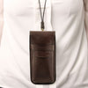 Strap View Of The Dark Brown Large Luxury Glasses Case