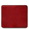 Front View Of The Red Leather Mouse Pad Of The Leather Desk Set