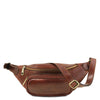Front View Of The Brown Leather Bum Bag