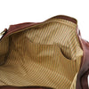 Internal Multi Functional Pockets View Of The Brown Leather Duffle Bag Large