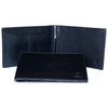 Internal And Front View With Pen Of The Black Lizandez Unisex Leather Passport Wallet