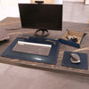 Desk Display View Of The Dark Blue Luxury Leather Desk Set