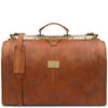 Front View Of the Natural Leather Gladstone Bag