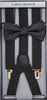 Front View Of The Black White Spots Mens Braces And Bow Ties