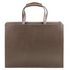 Rear View Of The Dark Taupe Ladies Leather Briefcase