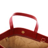 Internal View Of The Red Ladies Leather Briefcase