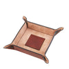 Top Angled View Of The Brown Small Leather Desk Tidy Tray