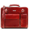 Front View Of The Red Professional Leather Bag