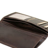 Internal Features View Of The Dark Brown Vertical Bifold Wallet