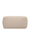 Bottom view of Genuine Leather Shoulder Bag for Women with gold studs and pebbled leather texture.