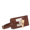 Luggage Tag View Of The Brown Aristocratic Voyager Leather Duffle Bag Small
