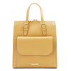 Front View Of The Pastel Yellow Backpack Handbag