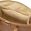 Internal Pocket View Of The Caramel Backpack Handbag
