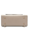 Underneath View Of The Light Taupe Backpack Handbag 