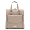 Front View Of The Light Taupe Backpack Handbag 
