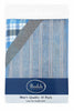 Front View Of the Blue Stripe Mens 10 Pack Handkerchiefs