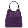 Front View Of The Purple Bucket Handbag