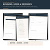Complete Travel Planner and Packing Bundle - Digital PDF showcasing business travel planner and travel memories pages.