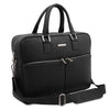 Angled And Shoulder Strap View Of The Black Business Laptop Bag