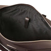Internal Pocket View Of The  Dark Brown Business Laptop Bag