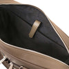 Internal Pocket View Of The  Dark Taupe Business Laptop Bag