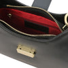 Internal Zip Pocket View Of The Black Evening Bag
