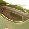 Internal Zip Pocket View Of The Green Evening Bag