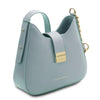 Angled View Of The Light Blue Evening Bag