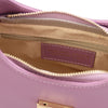 Internal Zip Pocket View Of The Lilac Evening Bag